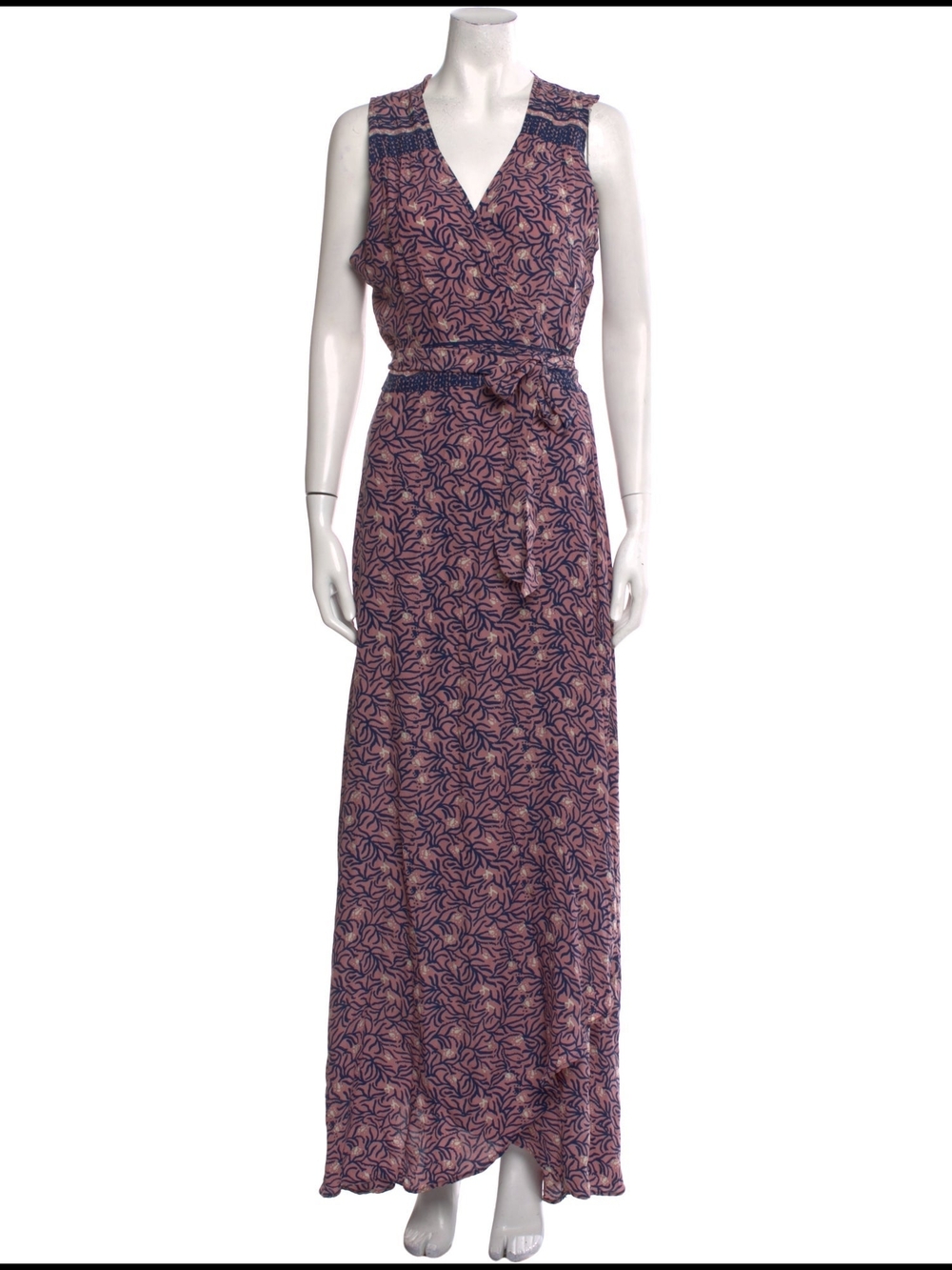 Sleeveless Silk Purple Floral Wrap Maxi Dress/ Natalie Martin Nico maxi Dress